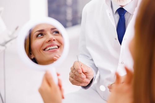 woman looking at smile