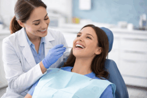 woman at dental office